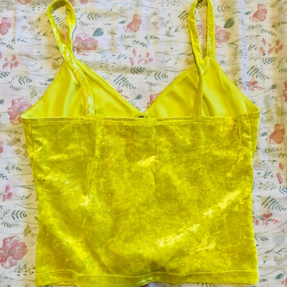 Yellow velvet size S spaghetti strap - Picture 2 of 2